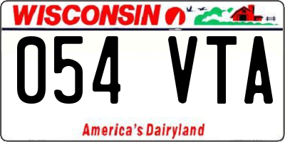 WI license plate 054VTA