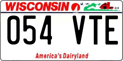 WI license plate 054VTE