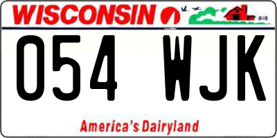 WI license plate 054WJK