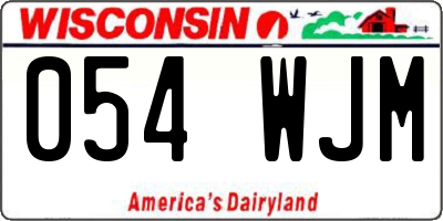 WI license plate 054WJM
