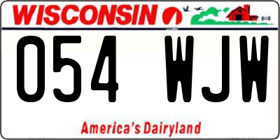 WI license plate 054WJW