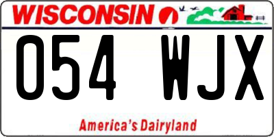 WI license plate 054WJX