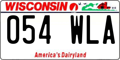 WI license plate 054WLA