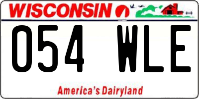 WI license plate 054WLE