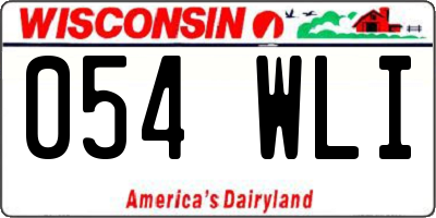 WI license plate 054WLI
