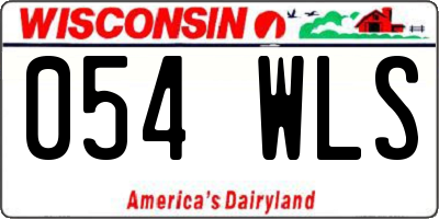 WI license plate 054WLS