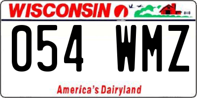 WI license plate 054WMZ