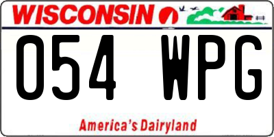 WI license plate 054WPG