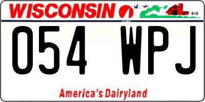 WI license plate 054WPJ