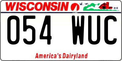 WI license plate 054WUC