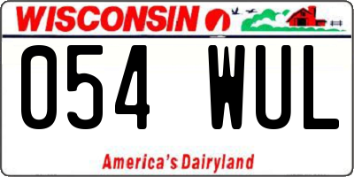 WI license plate 054WUL