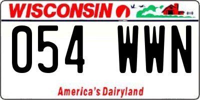 WI license plate 054WWN
