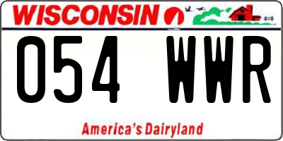 WI license plate 054WWR