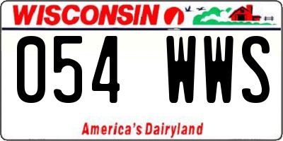 WI license plate 054WWS