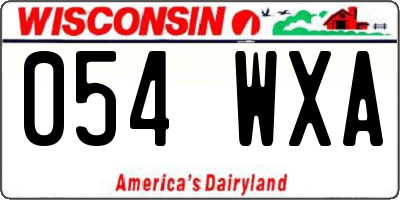 WI license plate 054WXA