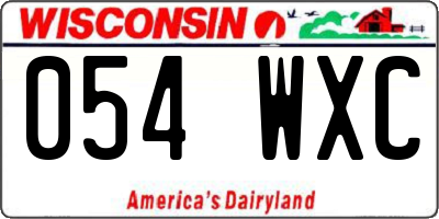 WI license plate 054WXC