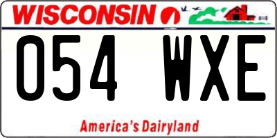 WI license plate 054WXE