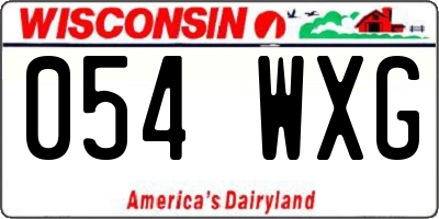 WI license plate 054WXG