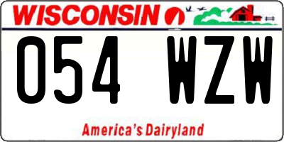 WI license plate 054WZW