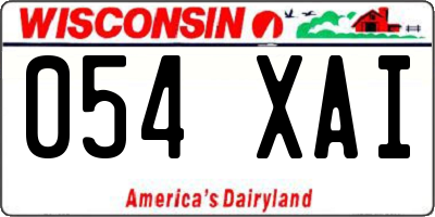 WI license plate 054XAI