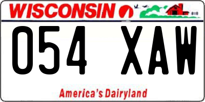 WI license plate 054XAW
