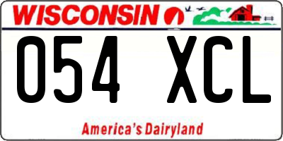 WI license plate 054XCL