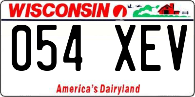 WI license plate 054XEV