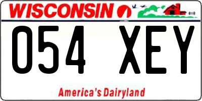 WI license plate 054XEY