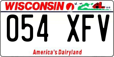 WI license plate 054XFV