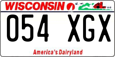WI license plate 054XGX