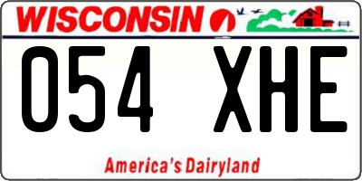 WI license plate 054XHE