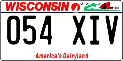 WI license plate 054XIV