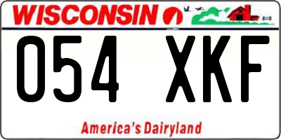 WI license plate 054XKF