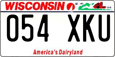 WI license plate 054XKU