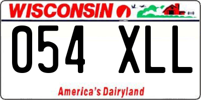 WI license plate 054XLL
