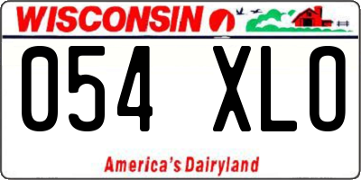 WI license plate 054XLO