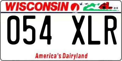 WI license plate 054XLR