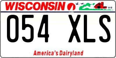 WI license plate 054XLS