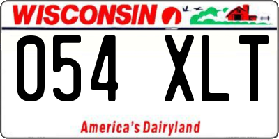 WI license plate 054XLT