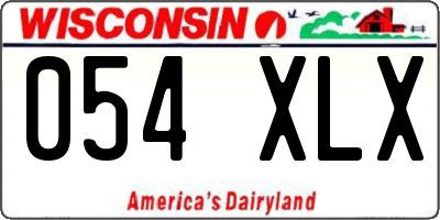 WI license plate 054XLX