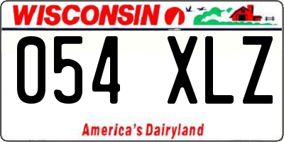 WI license plate 054XLZ