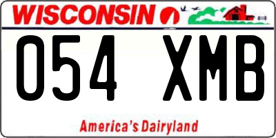 WI license plate 054XMB