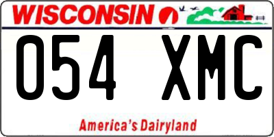 WI license plate 054XMC