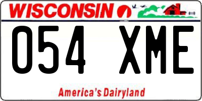 WI license plate 054XME