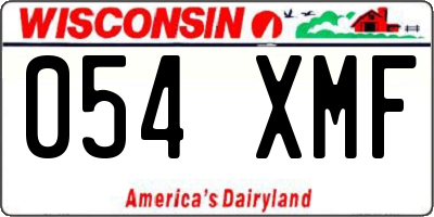 WI license plate 054XMF