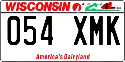 WI license plate 054XMK