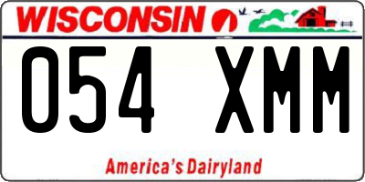 WI license plate 054XMM