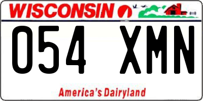WI license plate 054XMN