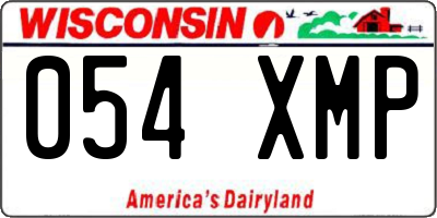 WI license plate 054XMP