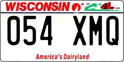 WI license plate 054XMQ